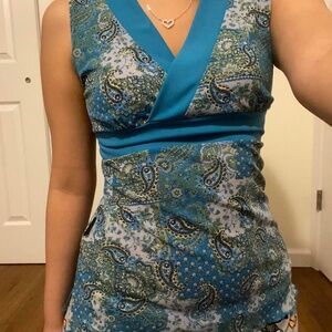 Y2k Paisley mesh babydoll top